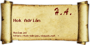 Hok Adrián névjegykártya